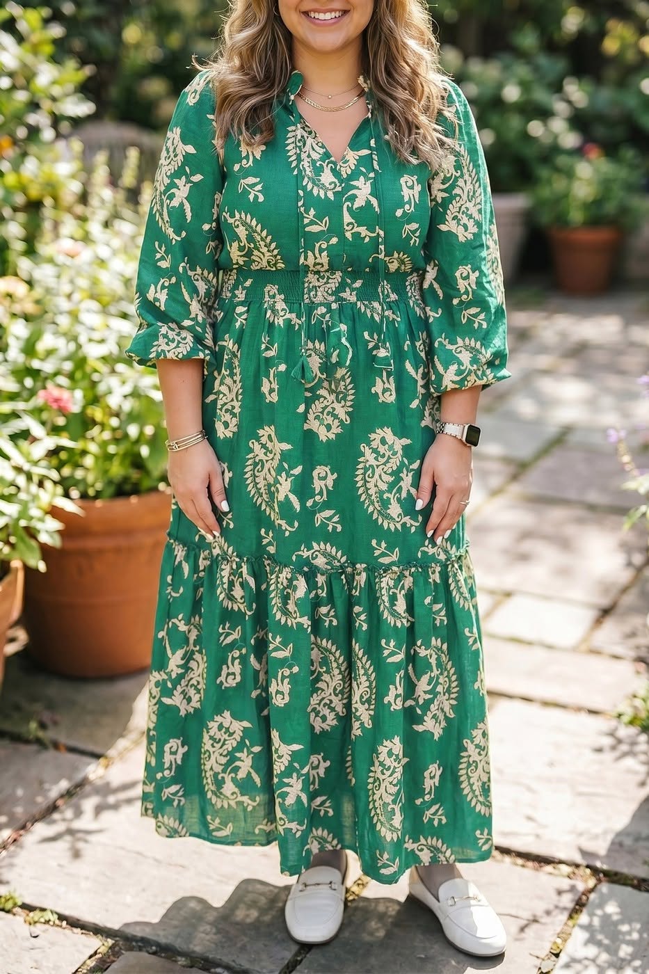 Floral Print V Neck Shift Dress Plus Size Dress
