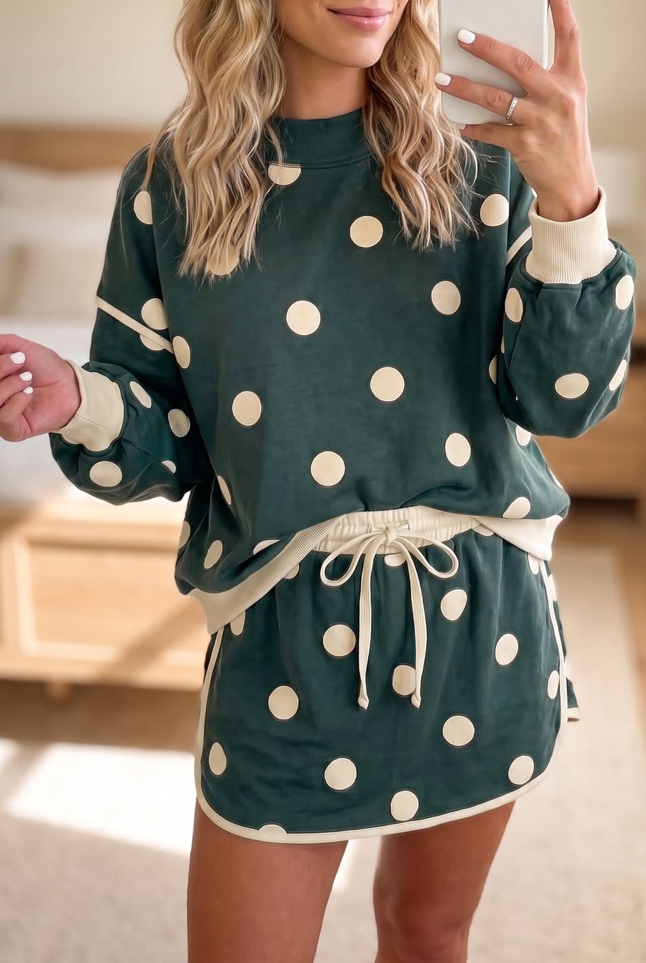 Baggy Pullover Drawstring Skirt 2pcs Set