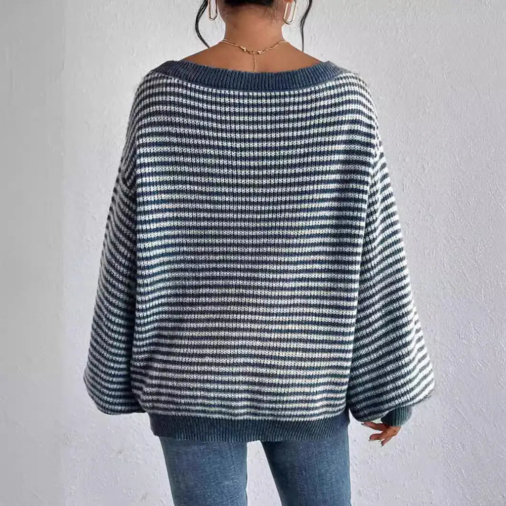 Striped Off-Shoulder Sweater