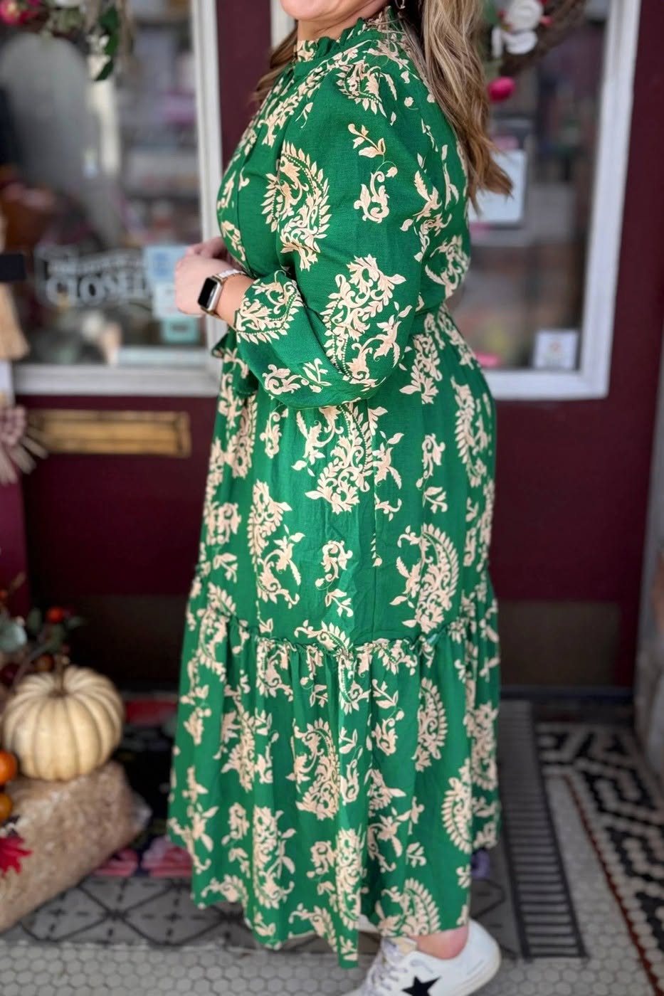 Floral Print V Neck Shift Dress Plus Size Dress