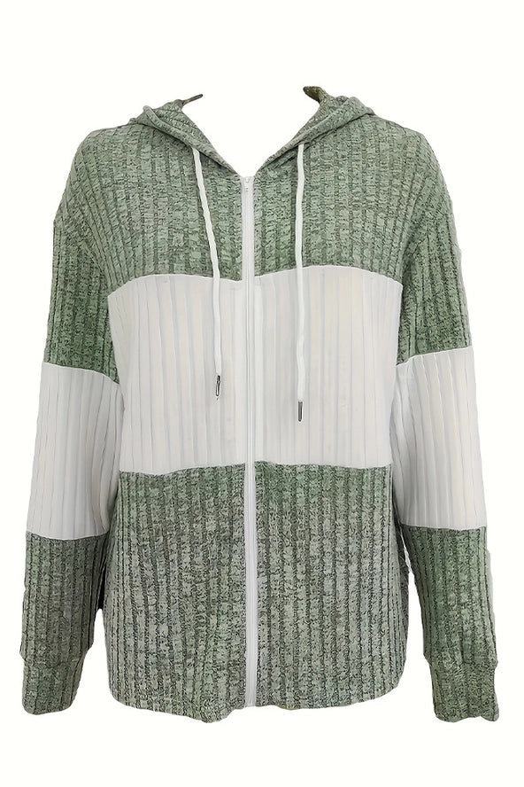 Zipper Ribbed Knitting Top