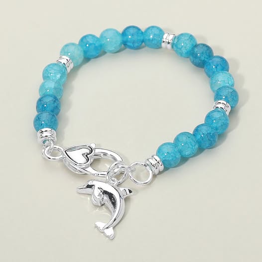 Dolphin Charm Beaded Bracelet
