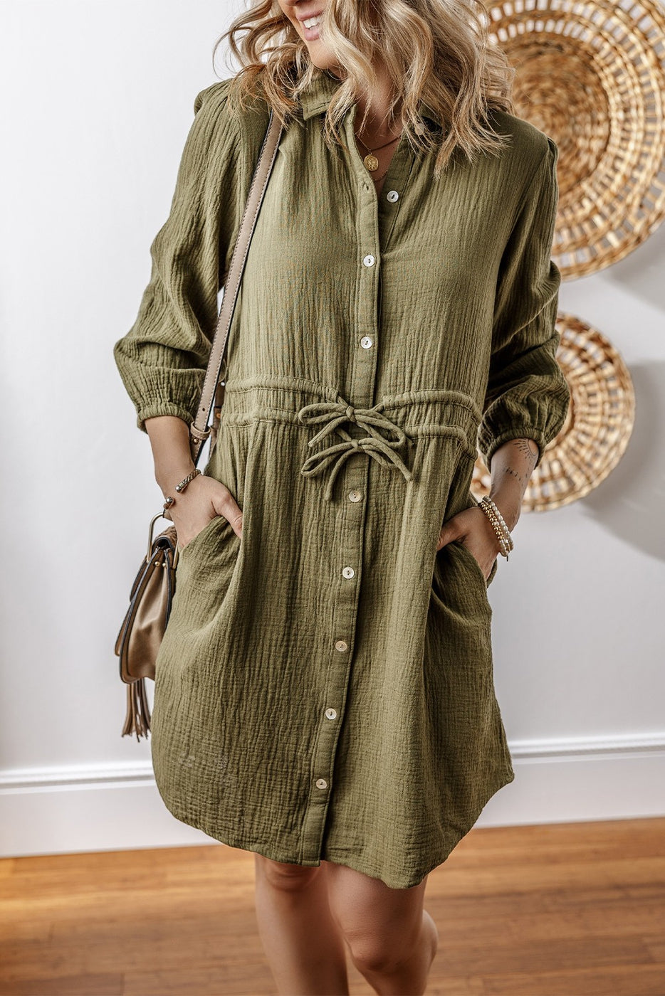 Collared Button-Up Dress