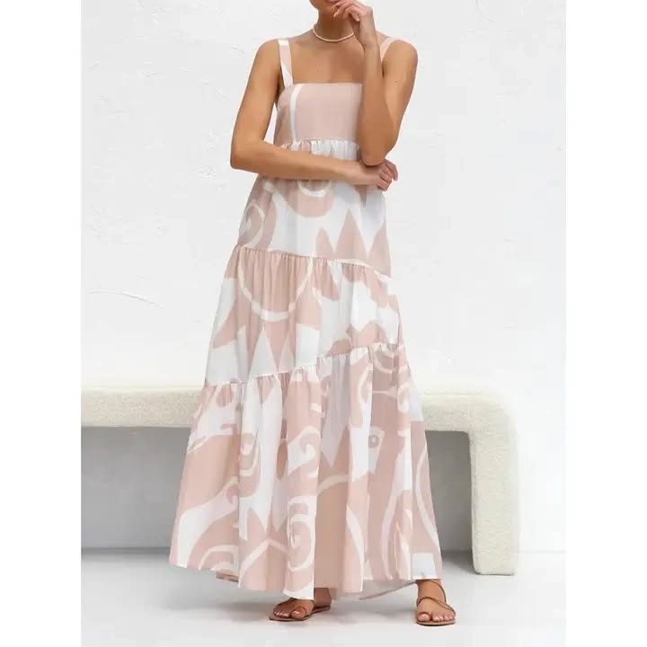 Print Spaghetti Strap Maxi