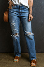 Load image into Gallery viewer, Distressed Raw Edge Jeans