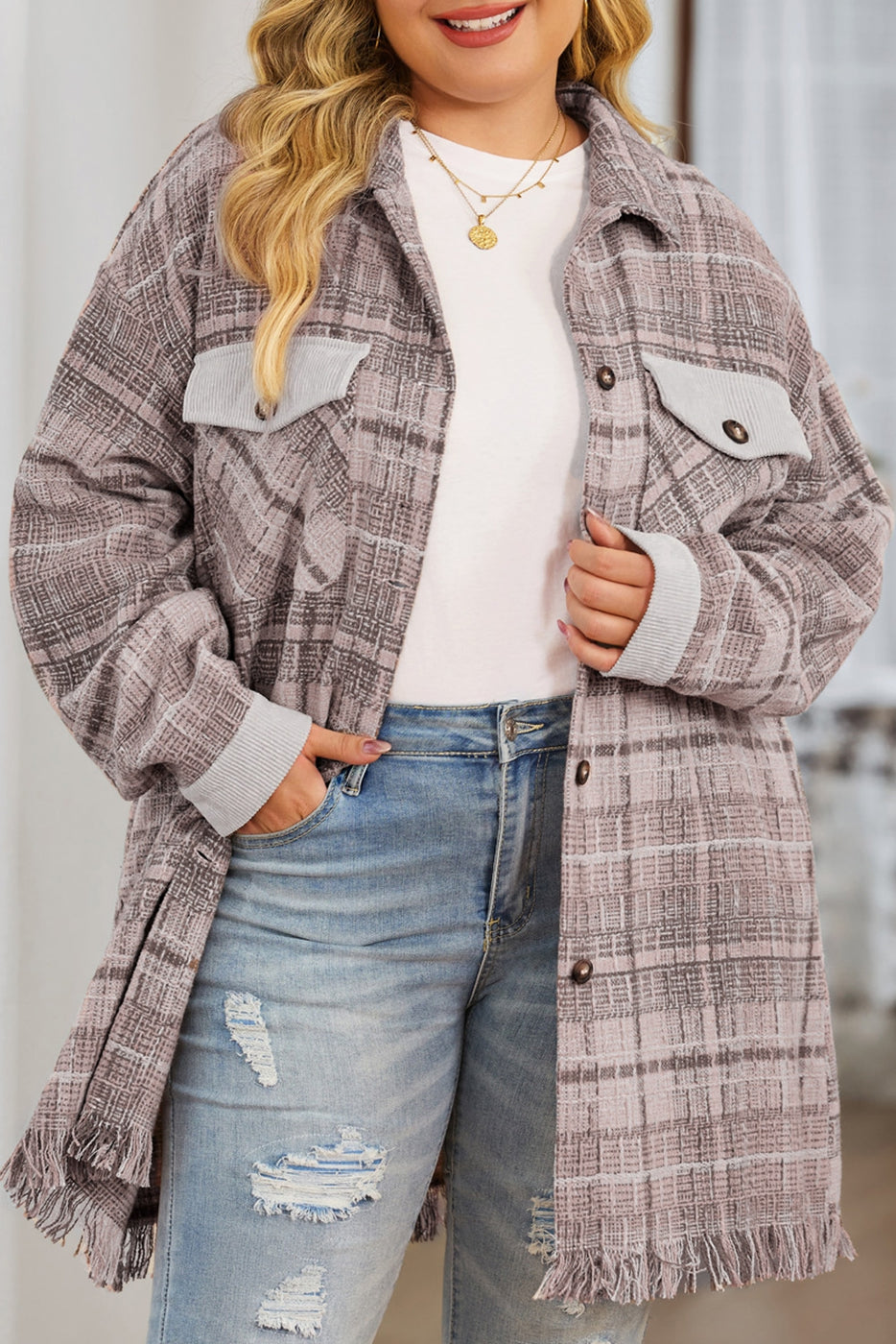 Macrame Plaid Coat