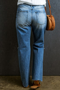 Distressed Raw Edge Jeans