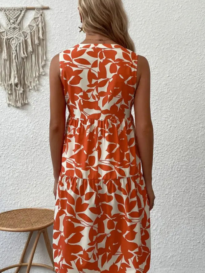 Orange Printed Dress