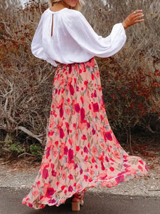 Elegant Floral Maxi Skirt