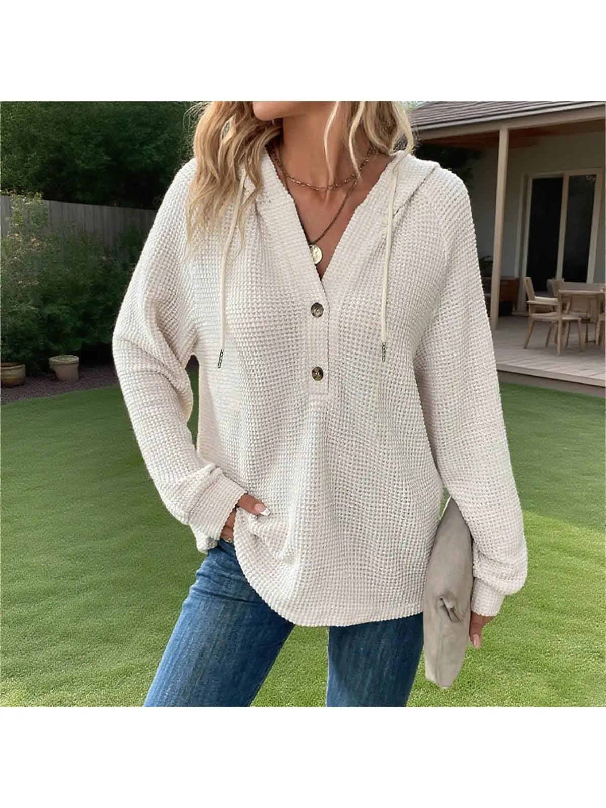 Hooded Loose Long-Sleeved Pullover