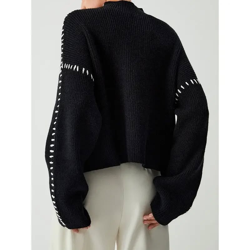Parisian Round-Neck Knit Sweater