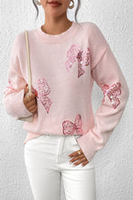 Load image into Gallery viewer, Knit Sequin Bow Sweater