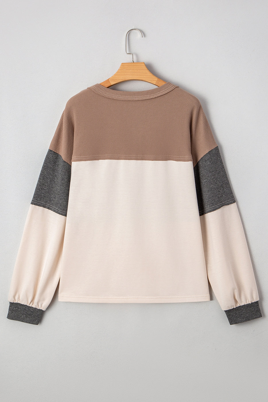 Waffle Patchwork Knit Top