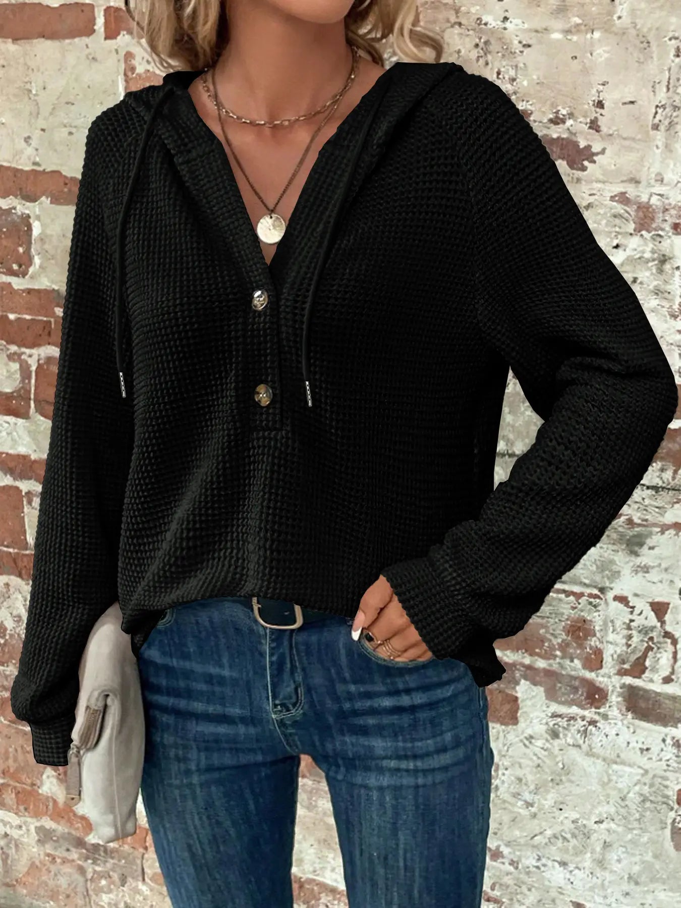 Hooded Loose Long-Sleeved Pullover