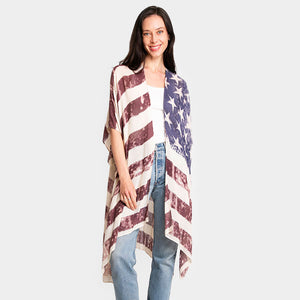 American USA Flag Print Cover Up