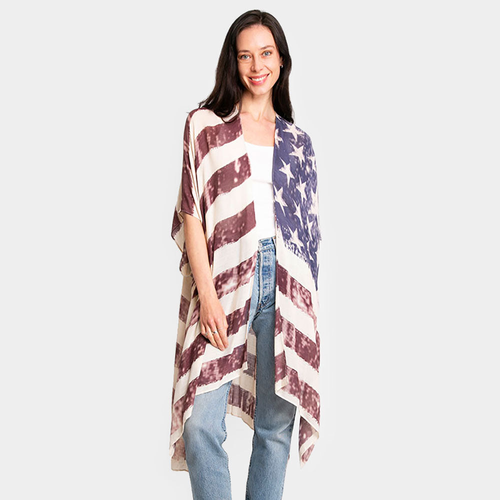 American USA Flag Print Cover Up