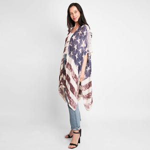 American USA Flag Print Cover Up