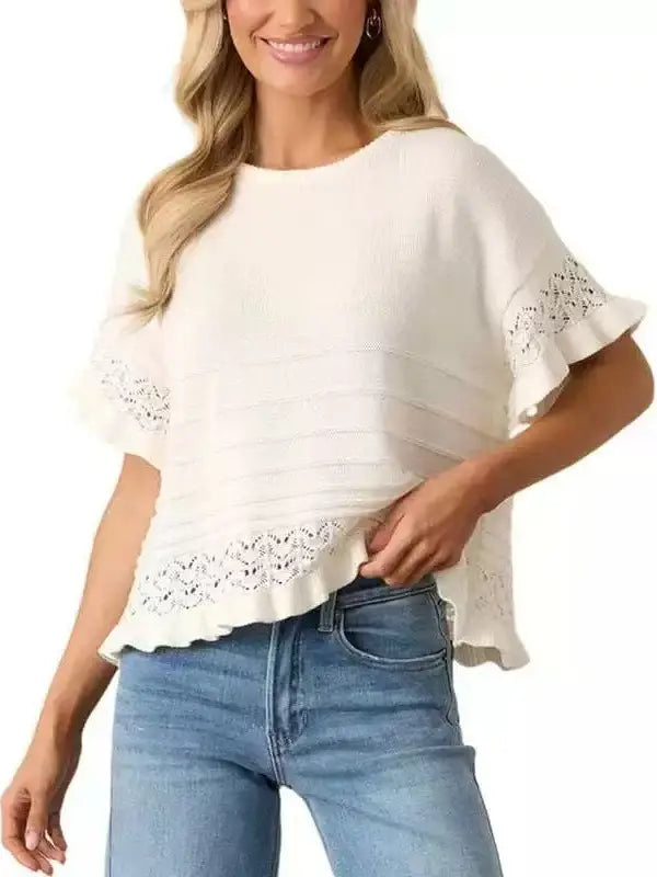 Eyelet Pullover Sweater