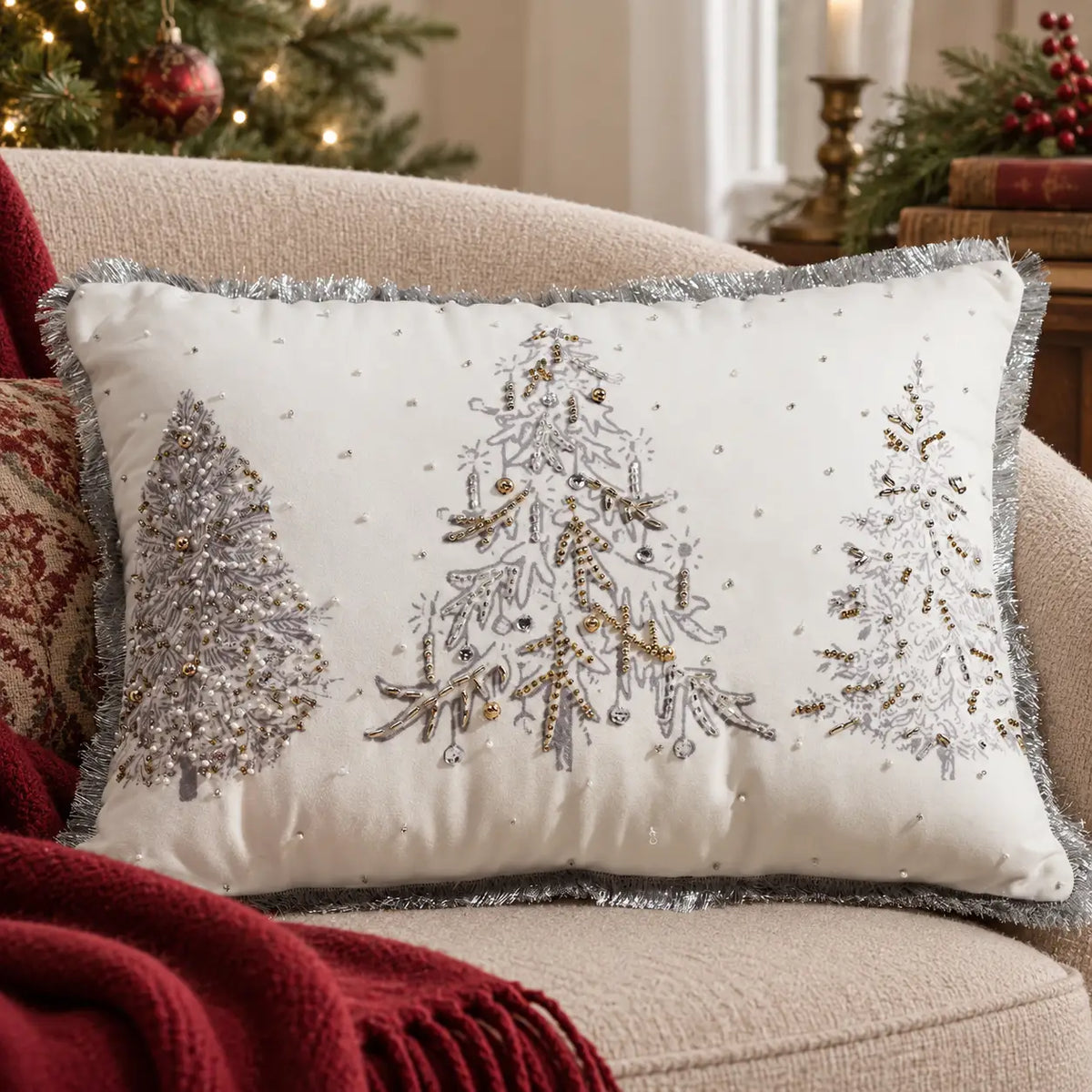 White Christmas Pillow