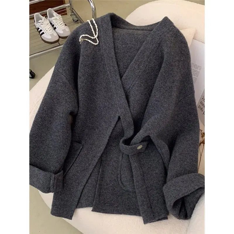 Loose Knit Cardigan - Charcoal