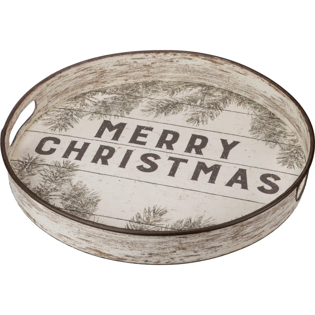Merry Christmas Rustic Tray