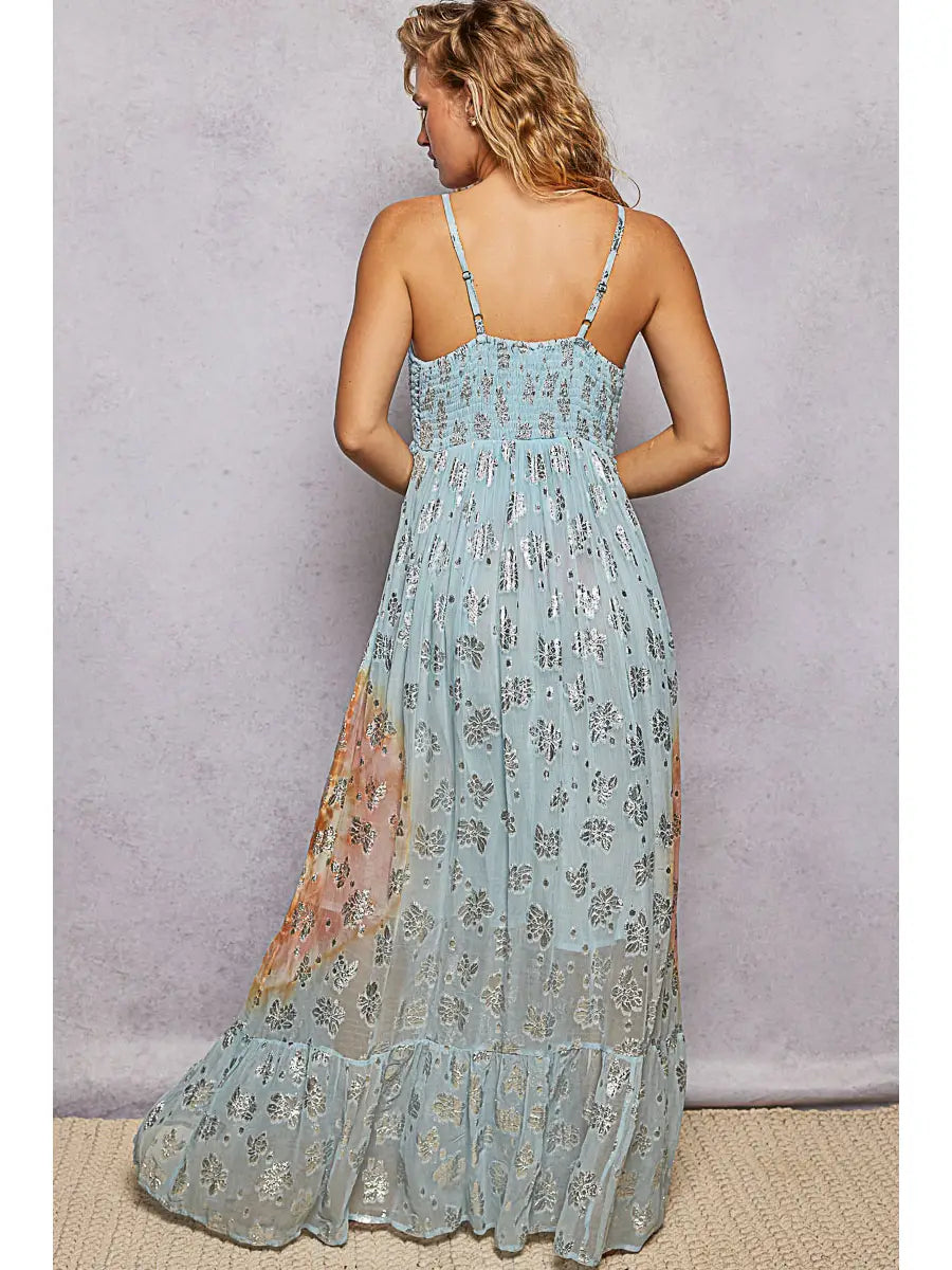 V-Neck Crochet Top Maxi Dress