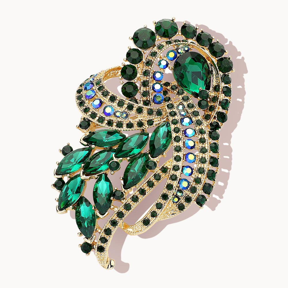 Marquise Stone Embellished Brooch