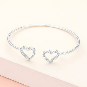 Double Heart cuff bracelet