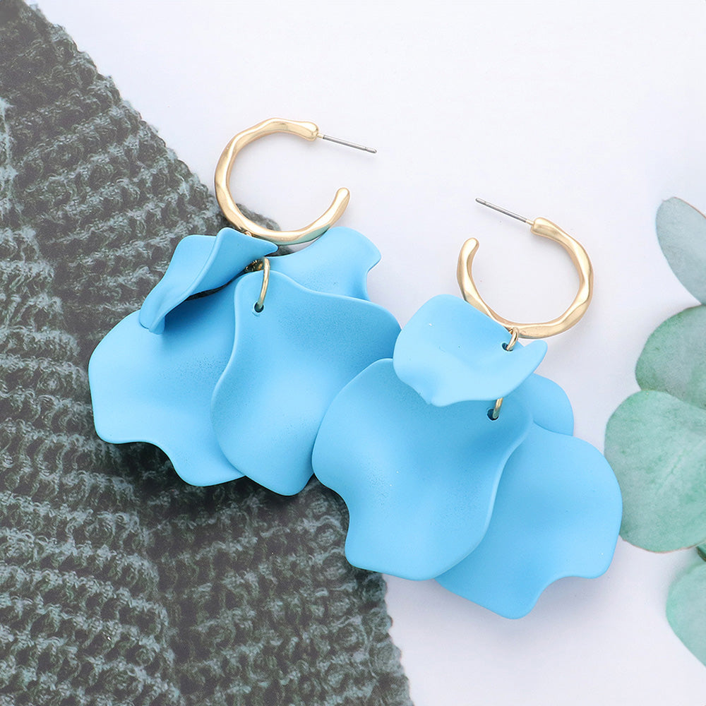 Colored Petal Cluster Earrings