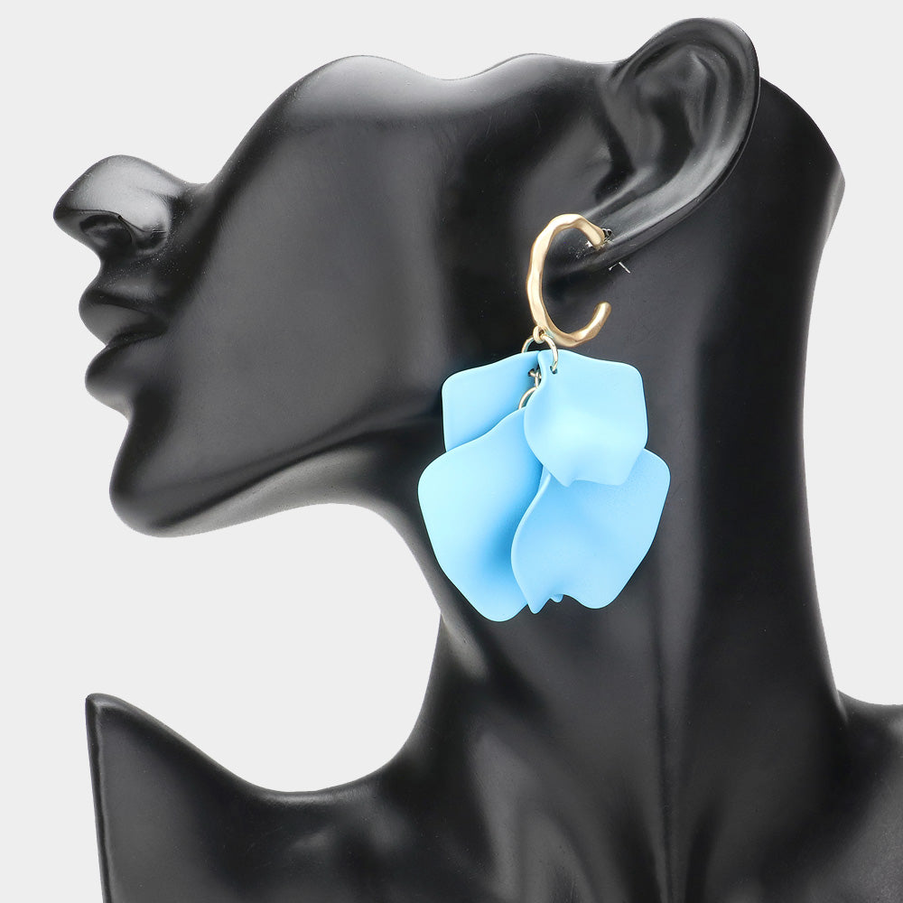 Colored Petal Cluster Earrings
