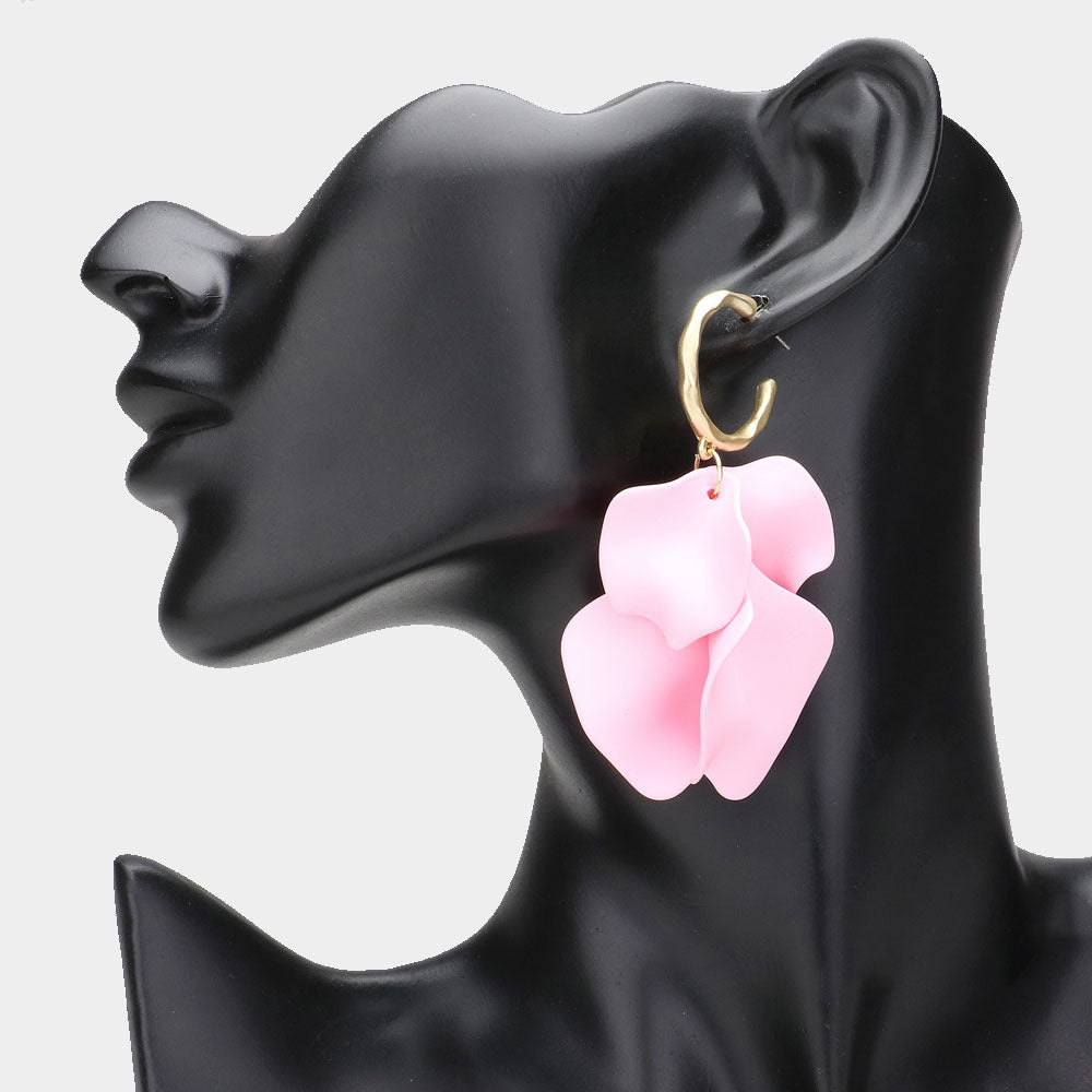 Colored Petal Cluster Earrings