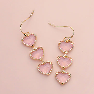 Triple Heart Cluster Earrings