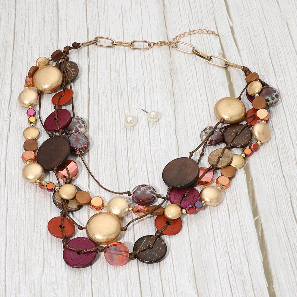Boho Layered Disc Necklace