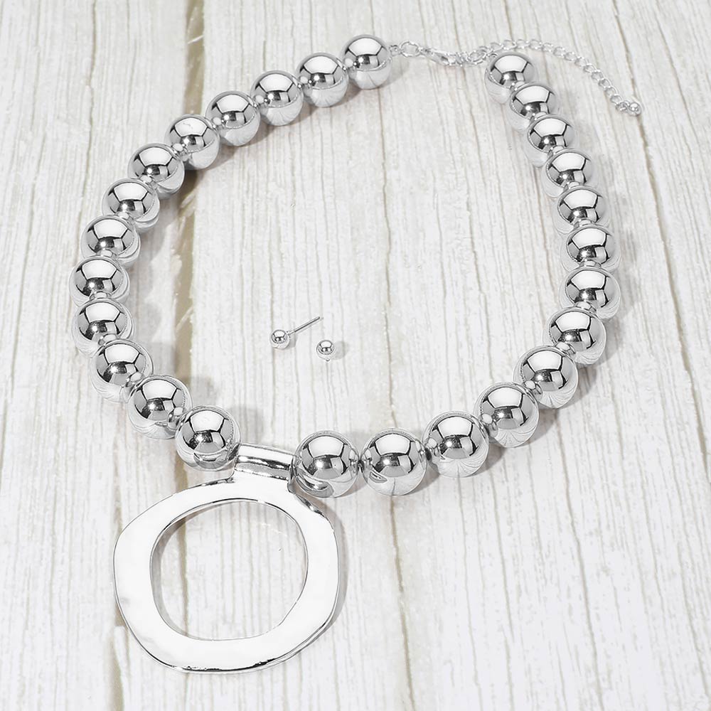 Geometric Hammered Metal Necklace