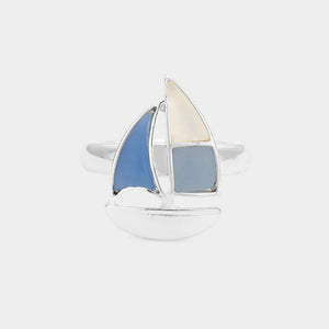 Sea Glass Boat Stretch Ring