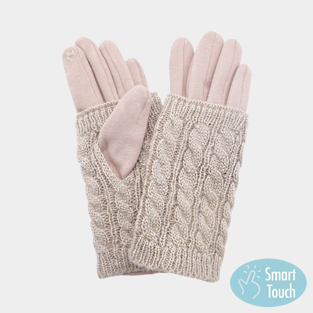 Gloves Cable Knit Smart Touch Gloves