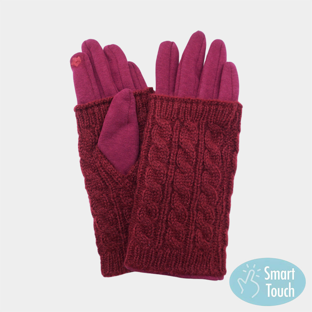 Gloves Cable Knit Smart Touch Gloves