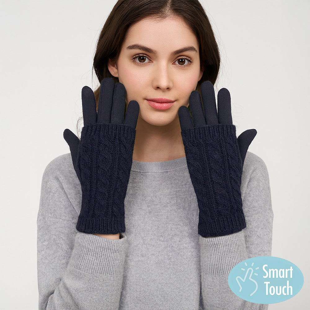 Gloves Cable Knit Smart Touch Gloves