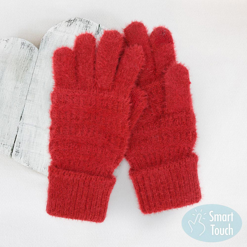 Gloves Fuzzy Cable Knit Smart Touch Gloves