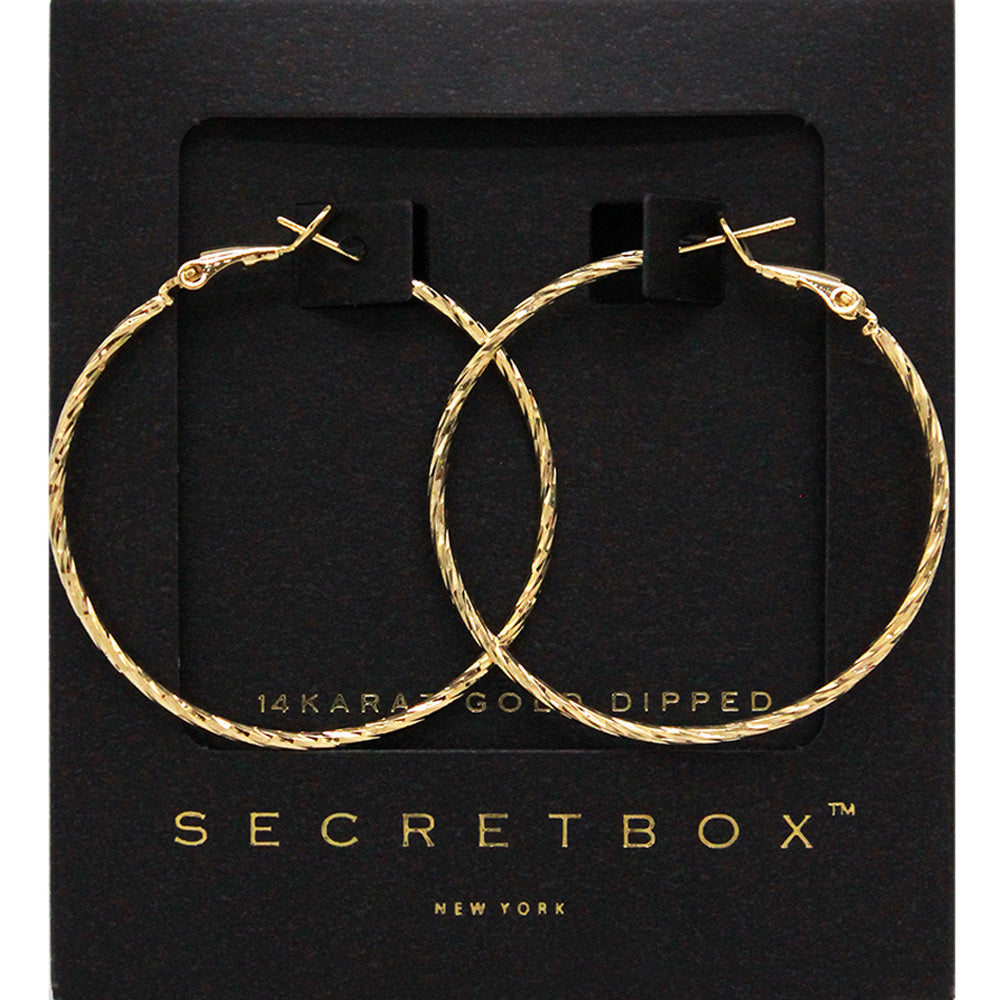 Secret Box 14K Gold Dipped Hoops