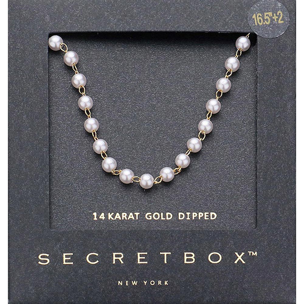 Secret Box 14K Gold Dipped Pearl Necklace