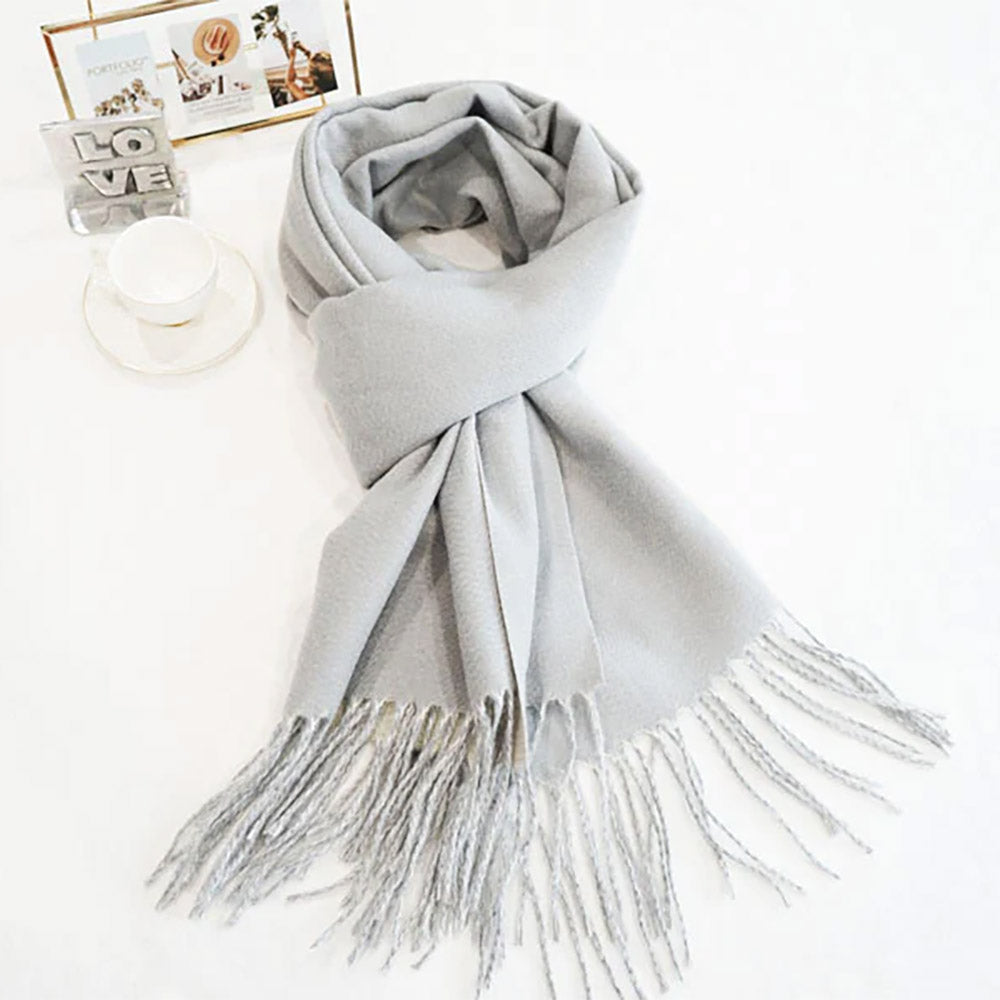 Scarf Two-Tone Cashmere Feel Fringe Scarf