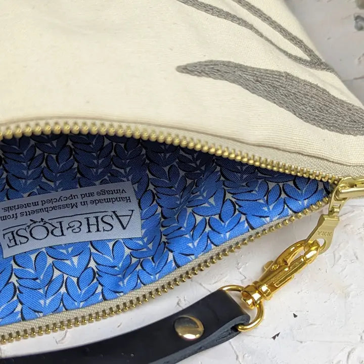 Blue Poppy Wristlet