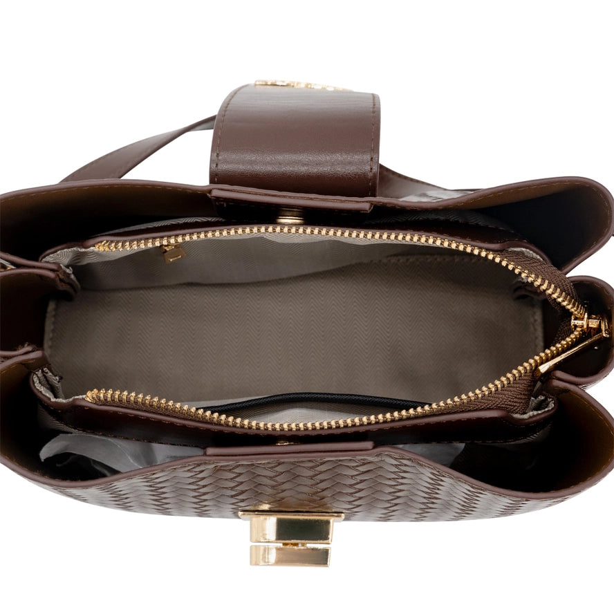 Sabine Woven Vegan Leather Scarf Crossbody Bag