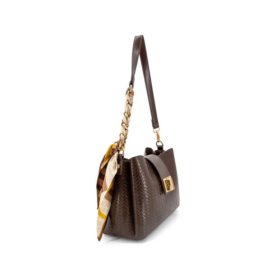 Sabine Woven Vegan Leather Scarf Crossbody Bag