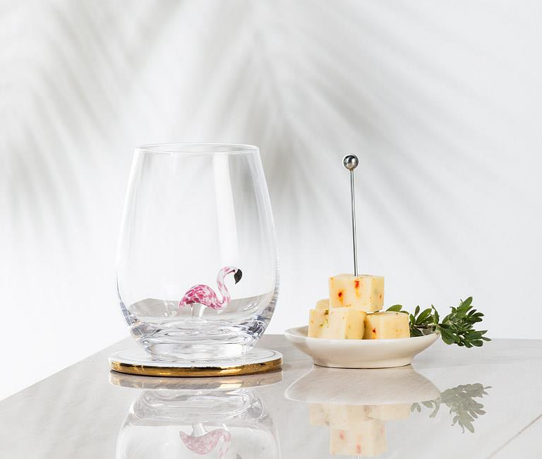 Flamingo Stemless Glass