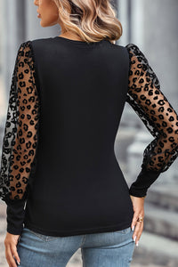 Leopard Sleeve Top