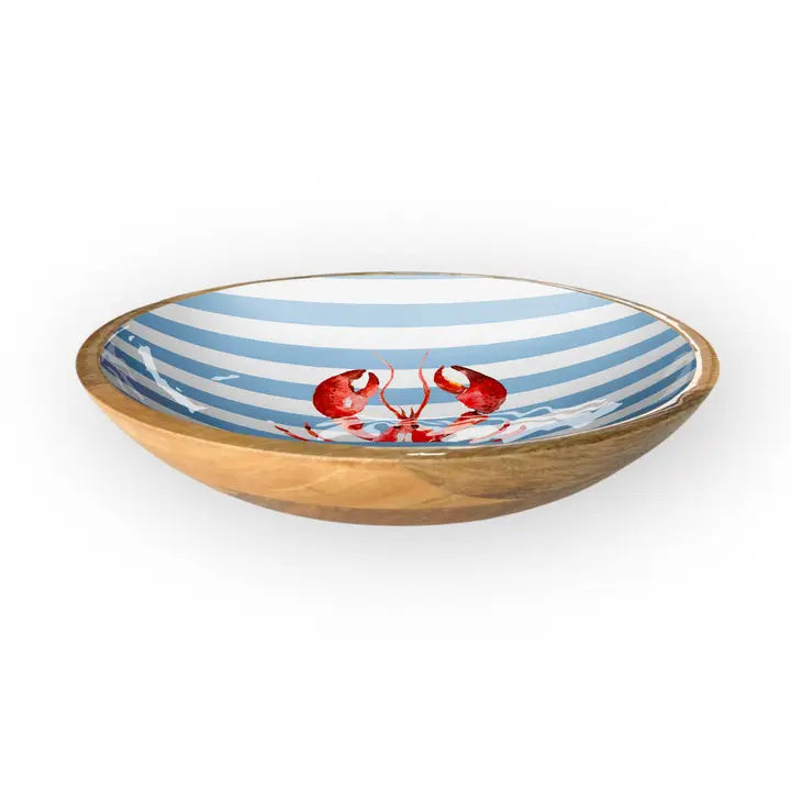 Lobster Stripe Shallow Bowl