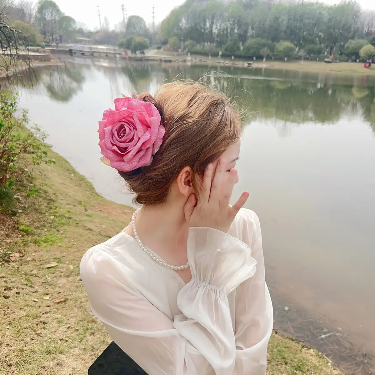 Rose Clip-On Hair Clip