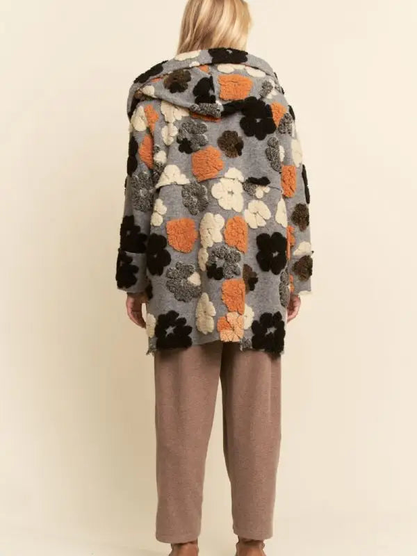 Chunky Floral Sherpa Coat